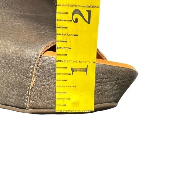 Kork-Ease Berit Brown Leather Platform Wedge Peep-toe Sandals Size 9M - Picture 11 of 13